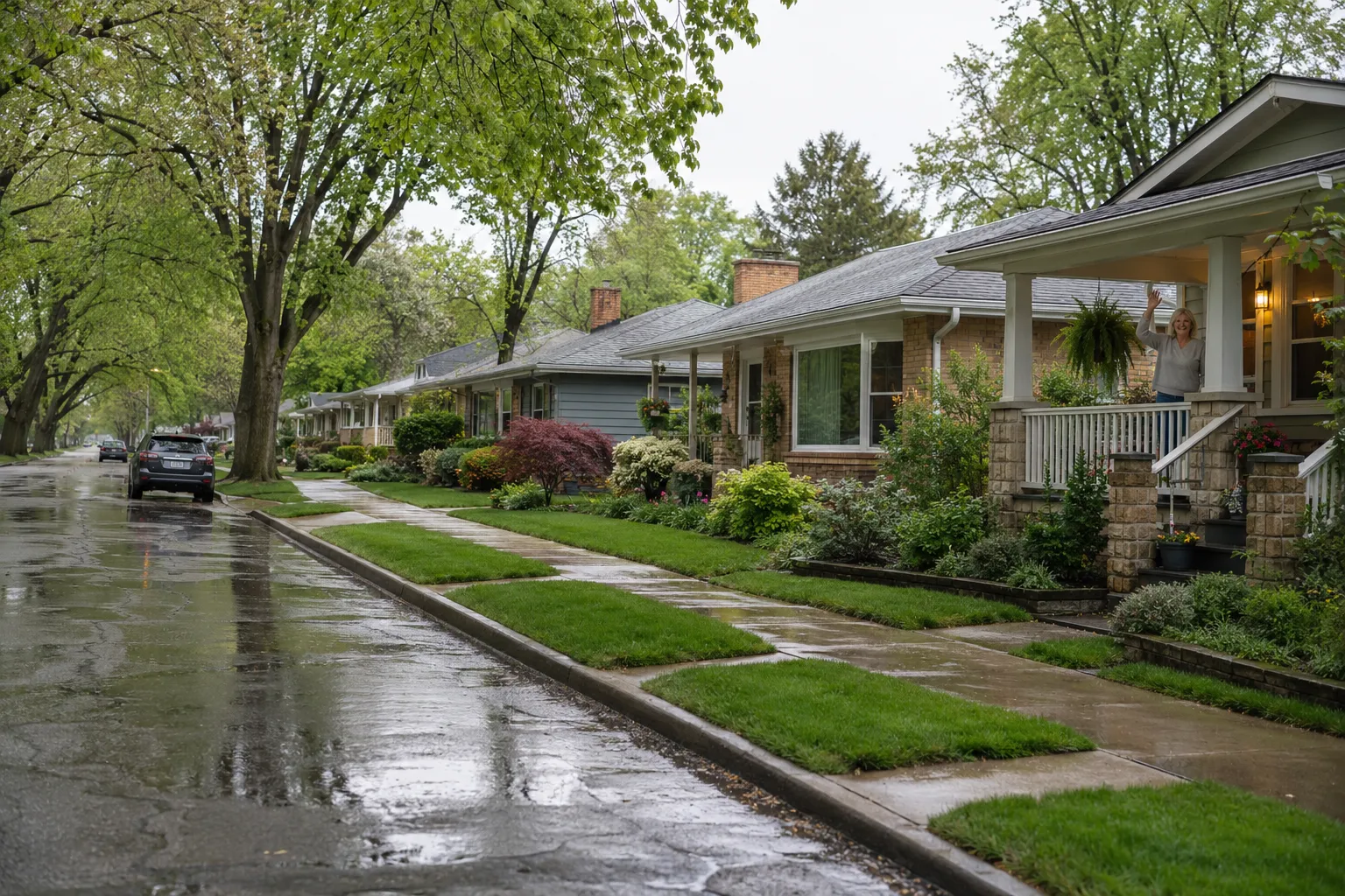 A quiet street of bungalows and ranch homes across the Garrettsville area